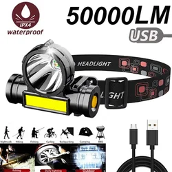 HOMEFISH High - Intensity Waterproof LED Headlamp - Rechargeable Outdoor Flashlight (Black)