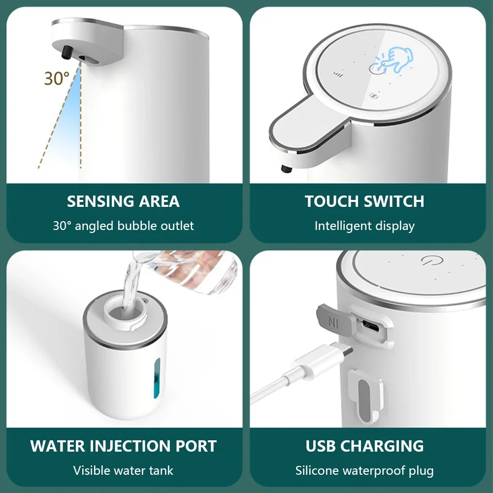 Xiaomi 380ML Automatic Foam Soap Dispenser Bathroom Washing Hand Machine USB Charging foam soap dispenser
