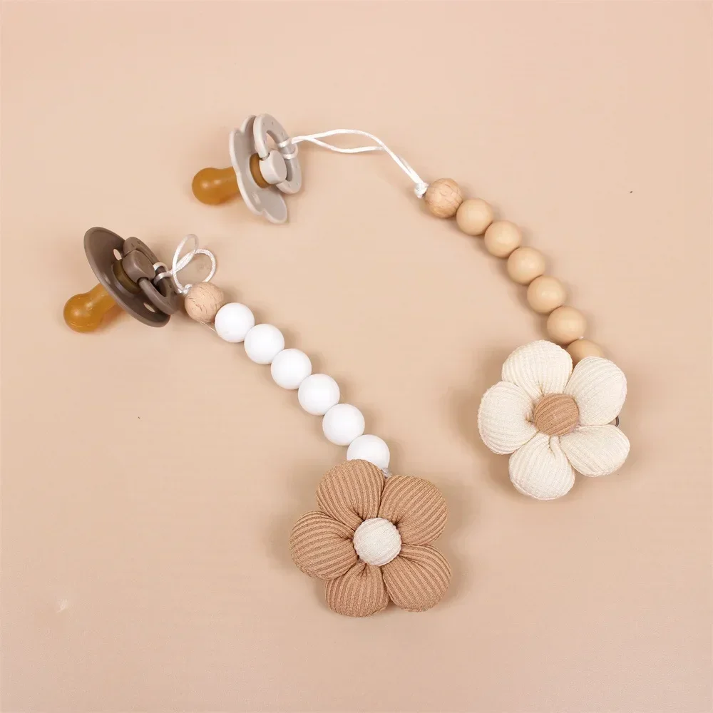 

Baby Pacifier Holder Flower Silicone Dummy Clip Teether for Babies Pendant Newborn Stuff Gifts Babies Toys 0-6 Month Accessories