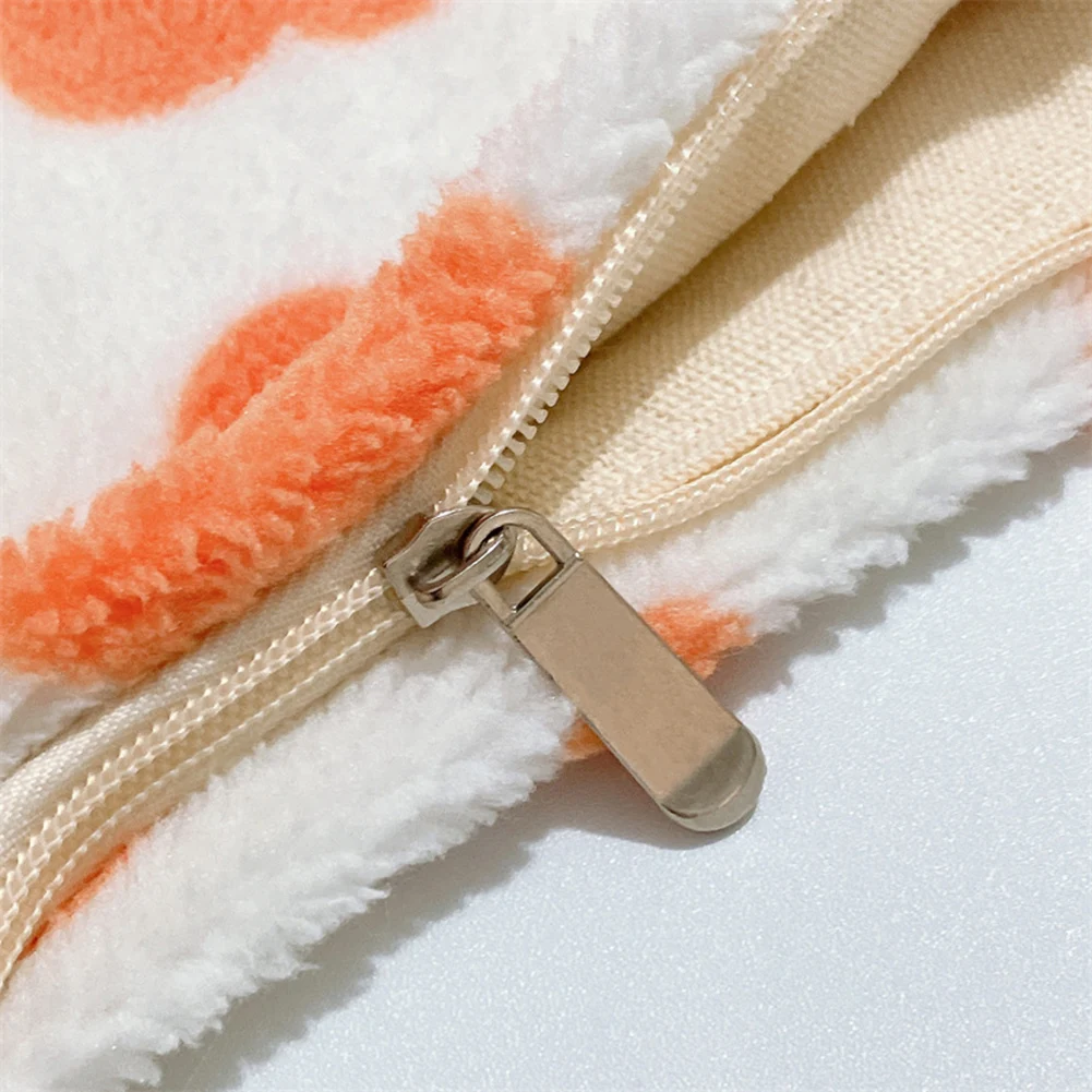 Plush Fashion Clutch Purse with Zipper Cute Floral Kawaii Make Up Pouch for Purse Pencil Pouch for Women Teen Girl