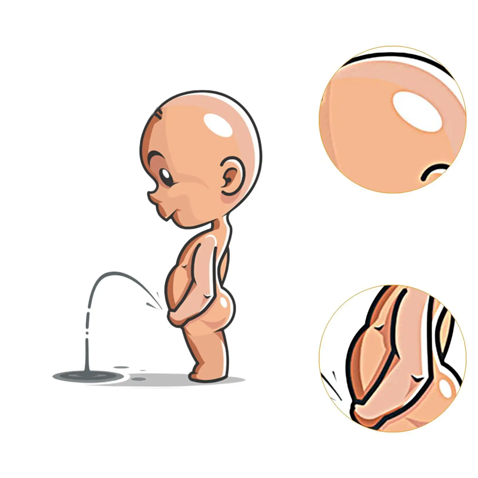 Toilet Sticker Wall Decor PVC Luminous Glow in The Dark Decorative Peeing Boy Sticker Wall Cistern Restroom Bathroom
