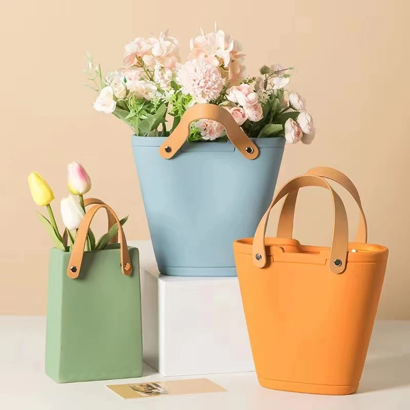 1 Piece Of Creative High-End Ceramic Handbag Bag White Small Crowd Can  Store Water Vase Decoration Living Room Flower Arrangement