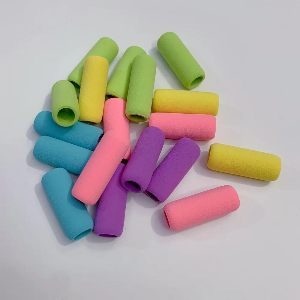 10pcs 손 보호 스폰지 펜 그리퍼 인체 공학적 부드러운 질감 미끄럼 방지 펜 그립 펜 슬리브 학생