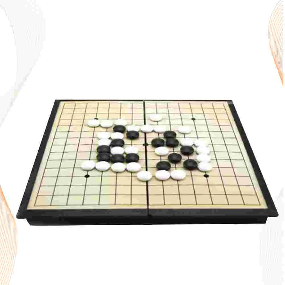 Magnetic Go Game Set, Black& White Chess Foldable Magnetic Board, Travel Foldable Board Game Set for All Ages