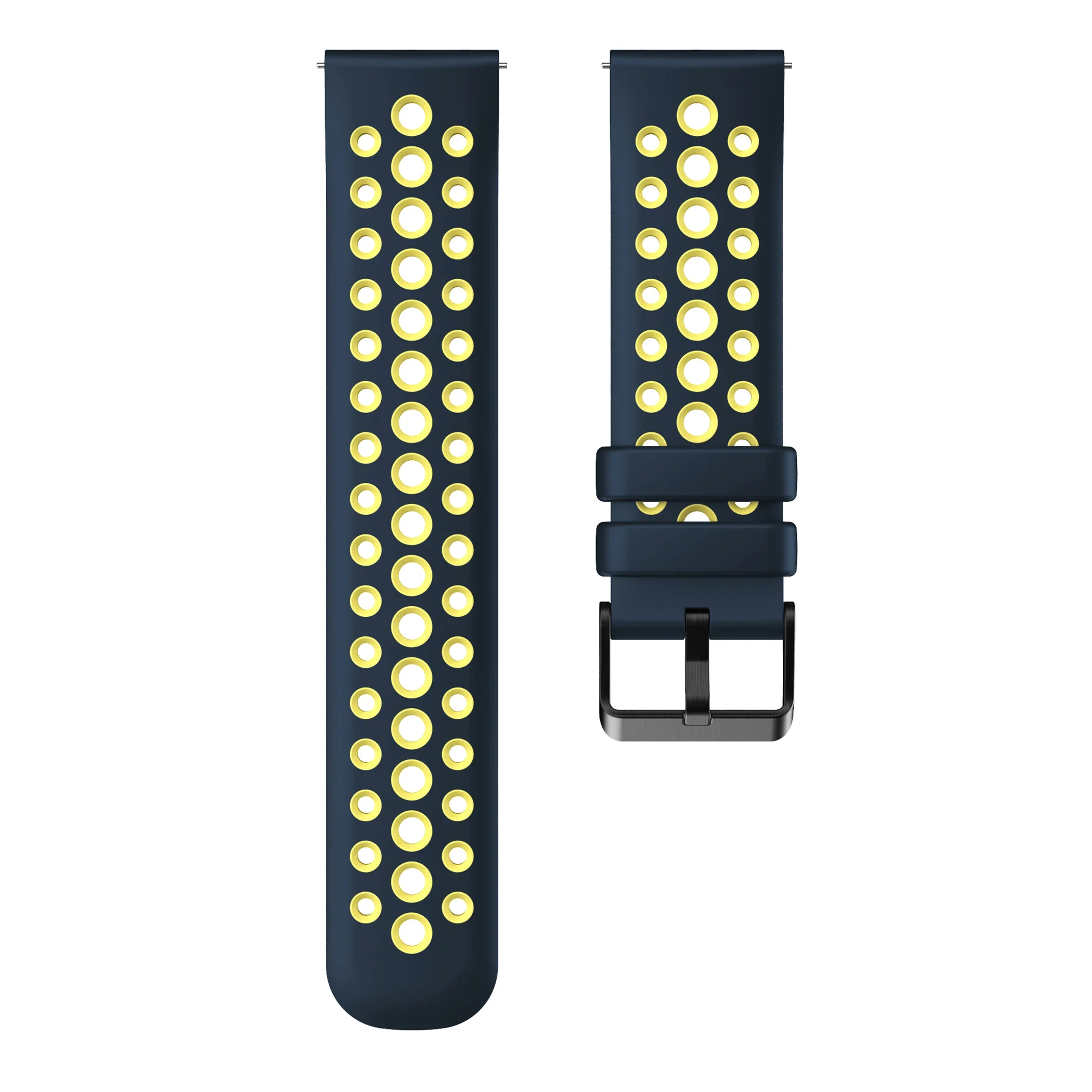 Breathable Two-Tone 22mm Smartwatch Strap with Round Hole Design