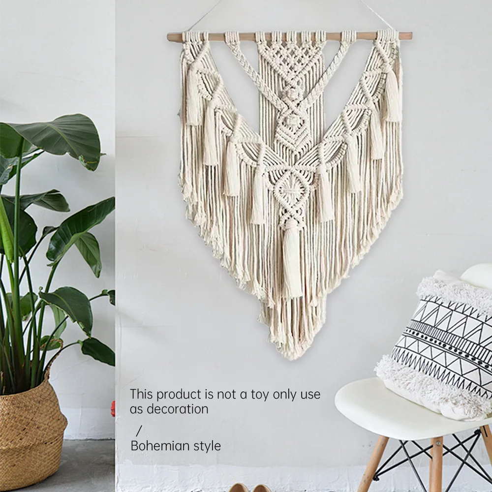 

Nordic Style Bohemian Macrame Wall Hanging Tassel Boho Tapestry Hand-Woven For Home Decor Livingroom Bedroom House Decoration