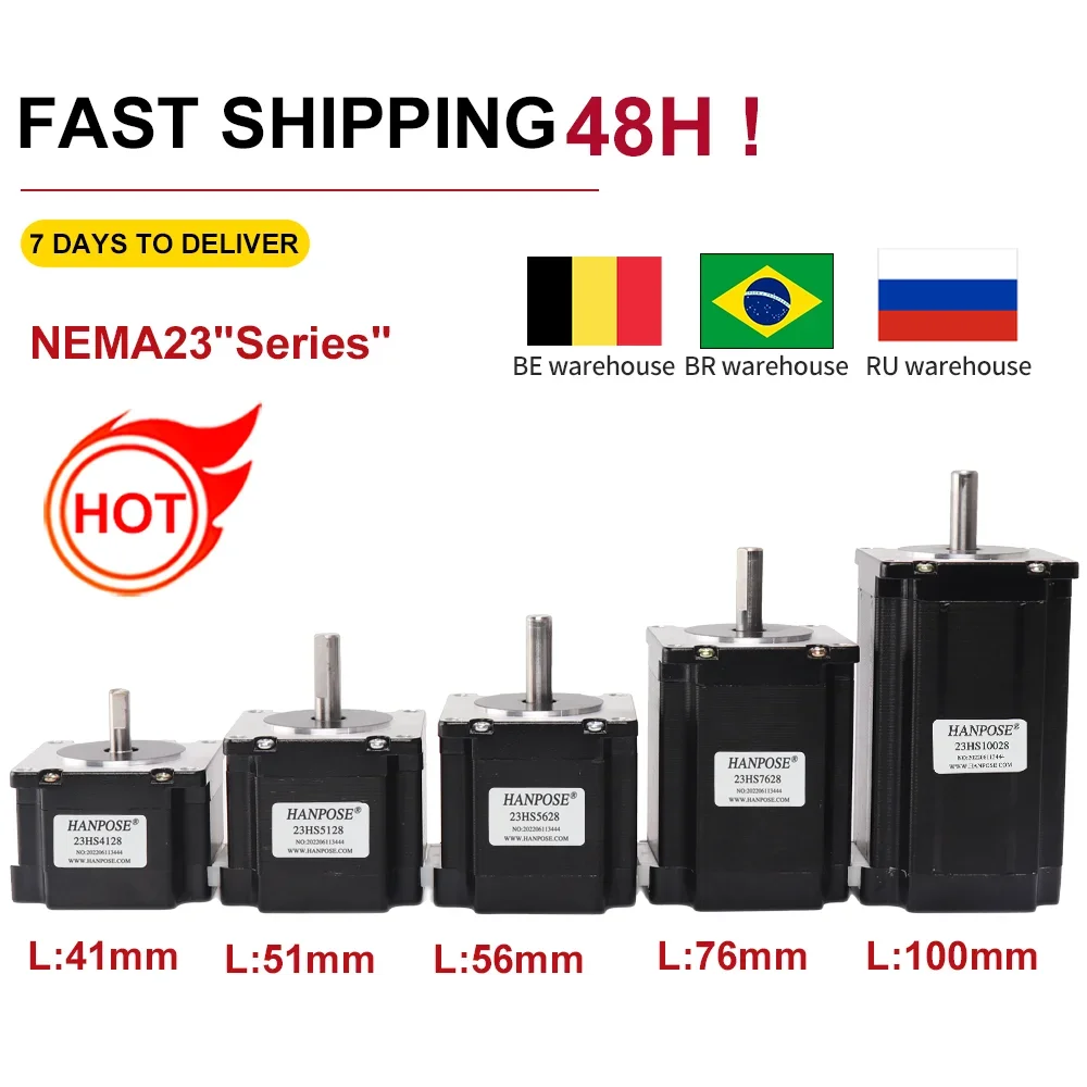 HANPOSE 23 stepper motor, model 23HS4128 23HS5128 23HS5628