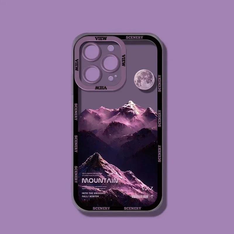 Purple Blue Sunset Snow Mountain Natural Scenery Bumper Phone Case
