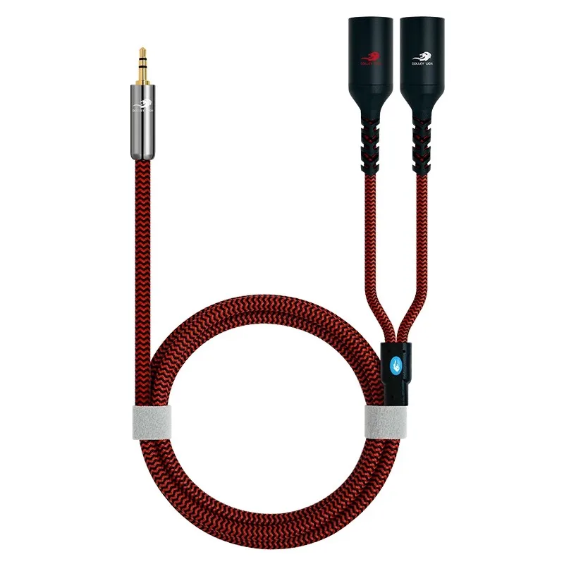 Premium 3.5mm to Dual XLR Male Audio Cable - Shielded Y Splitter Adapter