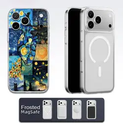 Van Gogh Starry Night Sunflower Cat Transparent Phone Case - iPhone 14 (Z1)