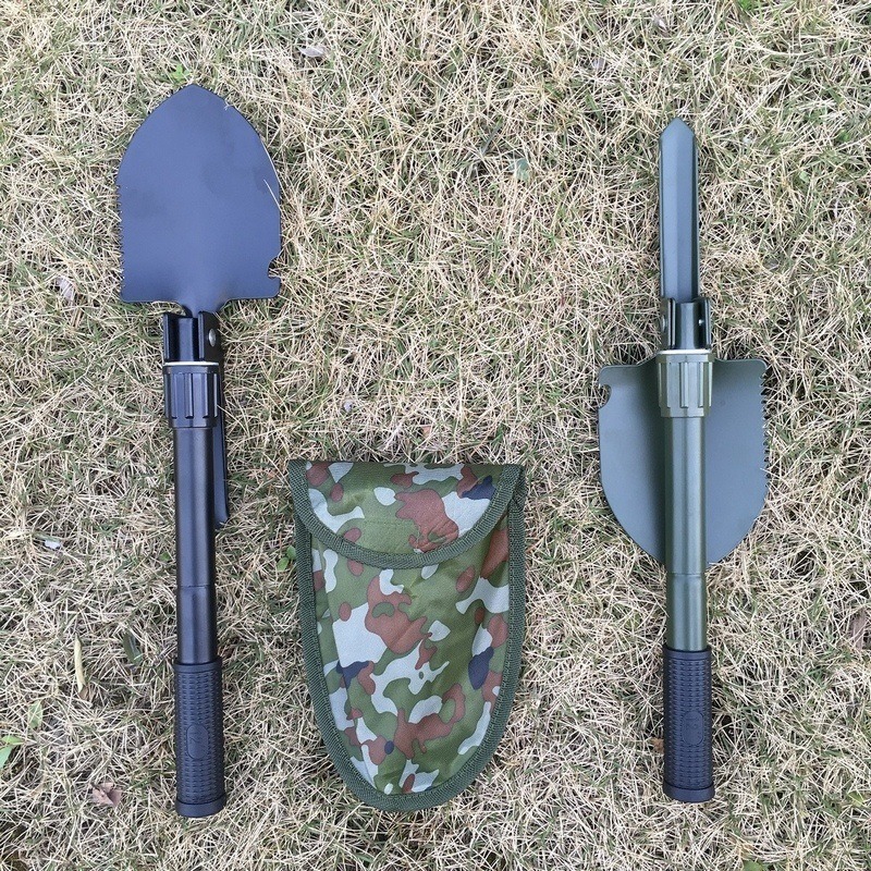 Small Engineer Shovel, Outdoor Shovel, Camping Shovel, Multi-functional Self-defense Fishing Folding Square Pick Hoe