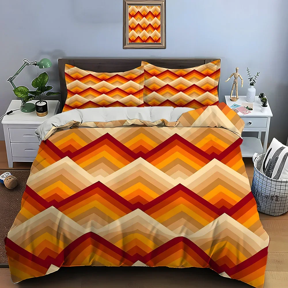 Geometric  Designs Patterns Bedding Set Duvet Cover 1 Duvet Cover 2 Pillowcases Adult and Children Bedding Set Luxury Gifts