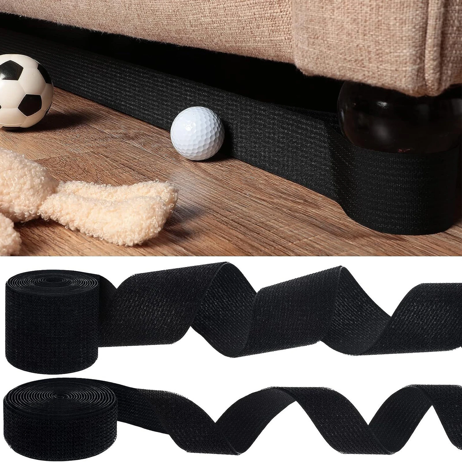 Durable 2.7/3.35M Sofa Toy Blocker Dustproof Adjustable Under Couch Blocker Nylon Adhesive Strap Sofa Edge Baffle