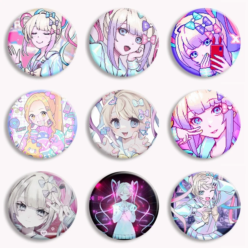 ゲームキャラクター PIN Needy Girl Overdose Game Anime Button Pin Pixel Game KAngel
