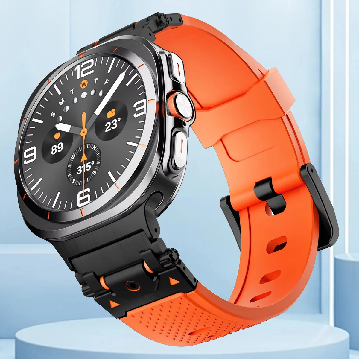 Premium Soft Silicone Strap with Metal Adapter