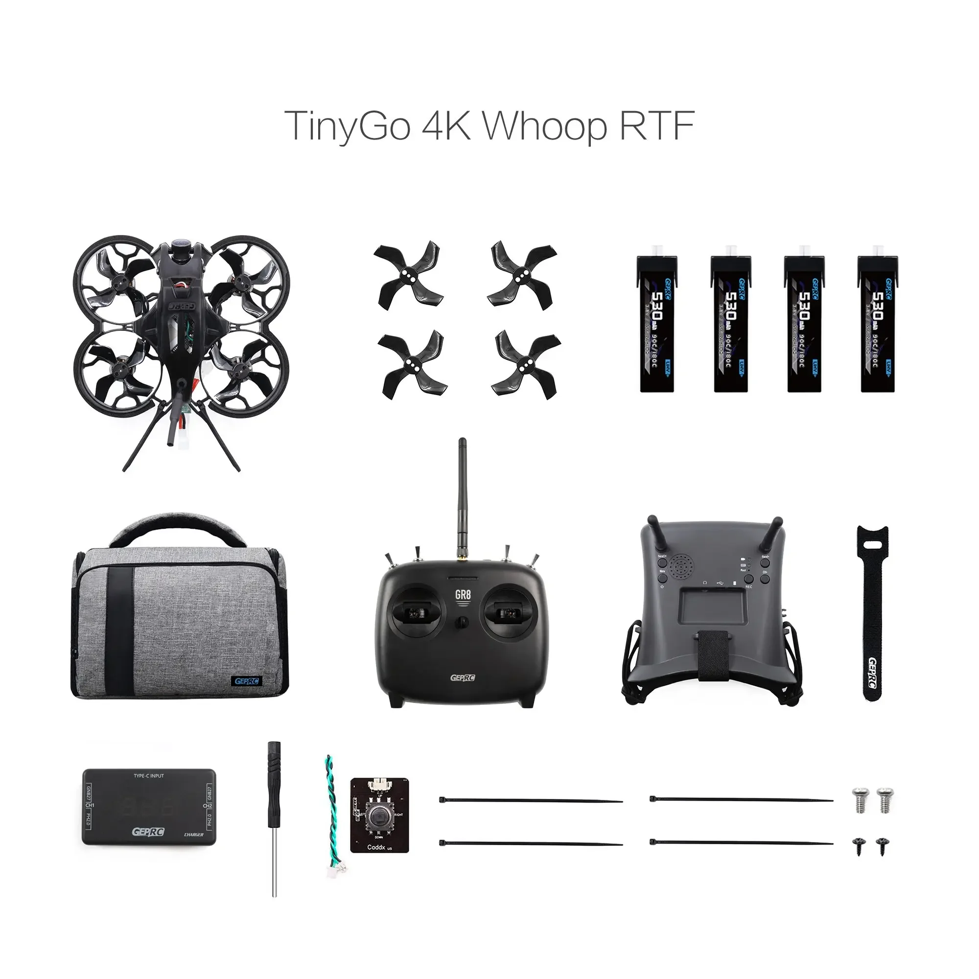 GEPRC TinyGO 4K FPV Whoop RTF V1.3 TAKER F411 8Bit 12A Built-in 