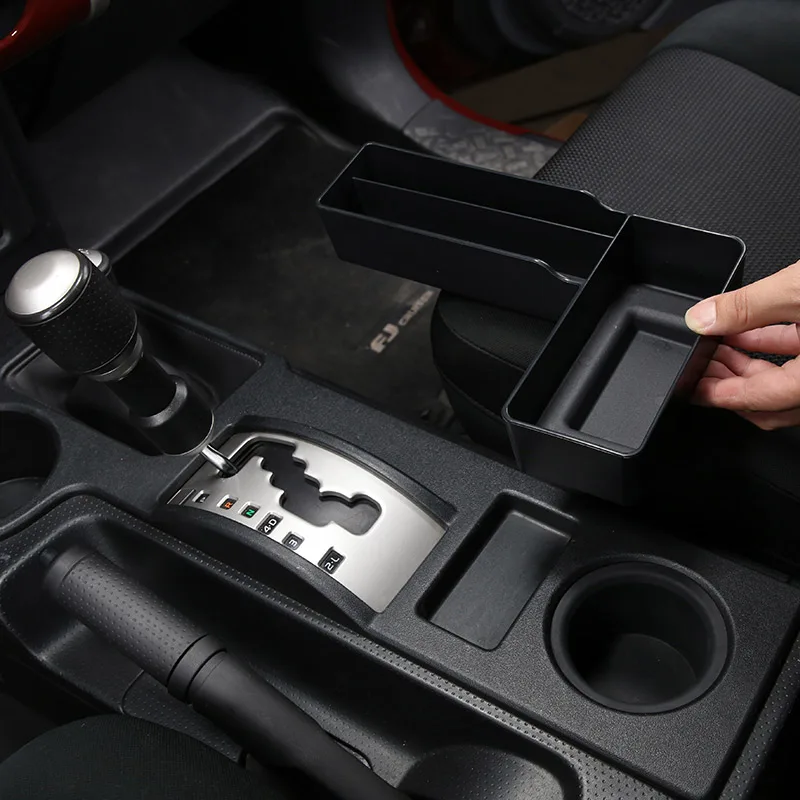 

Black ABS For Toyota FJ Cruiser Car Center console gears Storage Box L-shaped storage box Interior Storage box car accessories