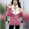 Thickened Winter Jacket for Women Casual Cotton Coat with Fleece Stand Collar Zipper High Quality Autumn Winter Outerwear