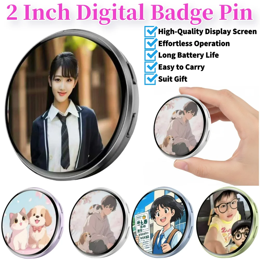 Touchscreen Cool ID Card Badges with LED Screen Digital Display E Pin ...
