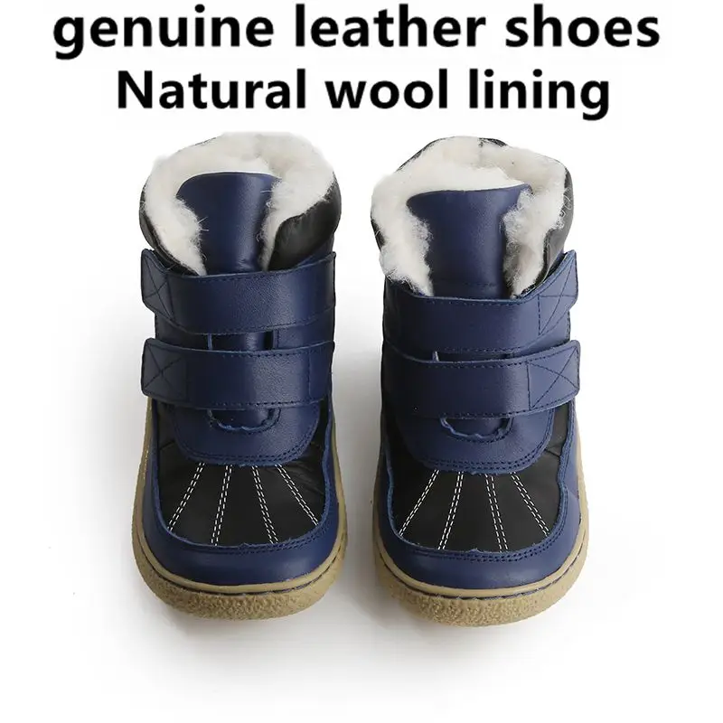 Children Boots COPODENIEVE Barefoot Genuine Leather Baby Toddler Girl Boy Kids Shoes For Fashion Winter Snow Boots