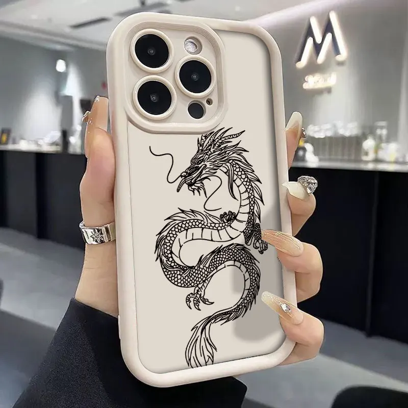 Luxury Dragon Matte Silicone Shockproof Phone Case