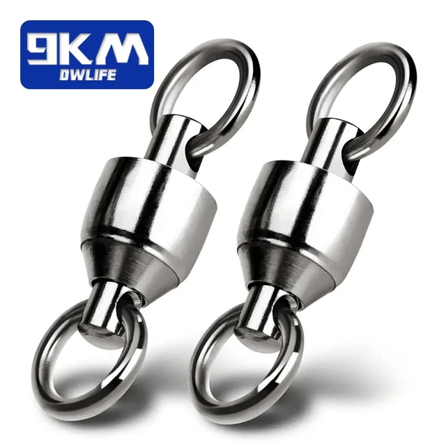 20~100pack Ball Bearing Swivel Solid Rings Stainless Steel Fishing