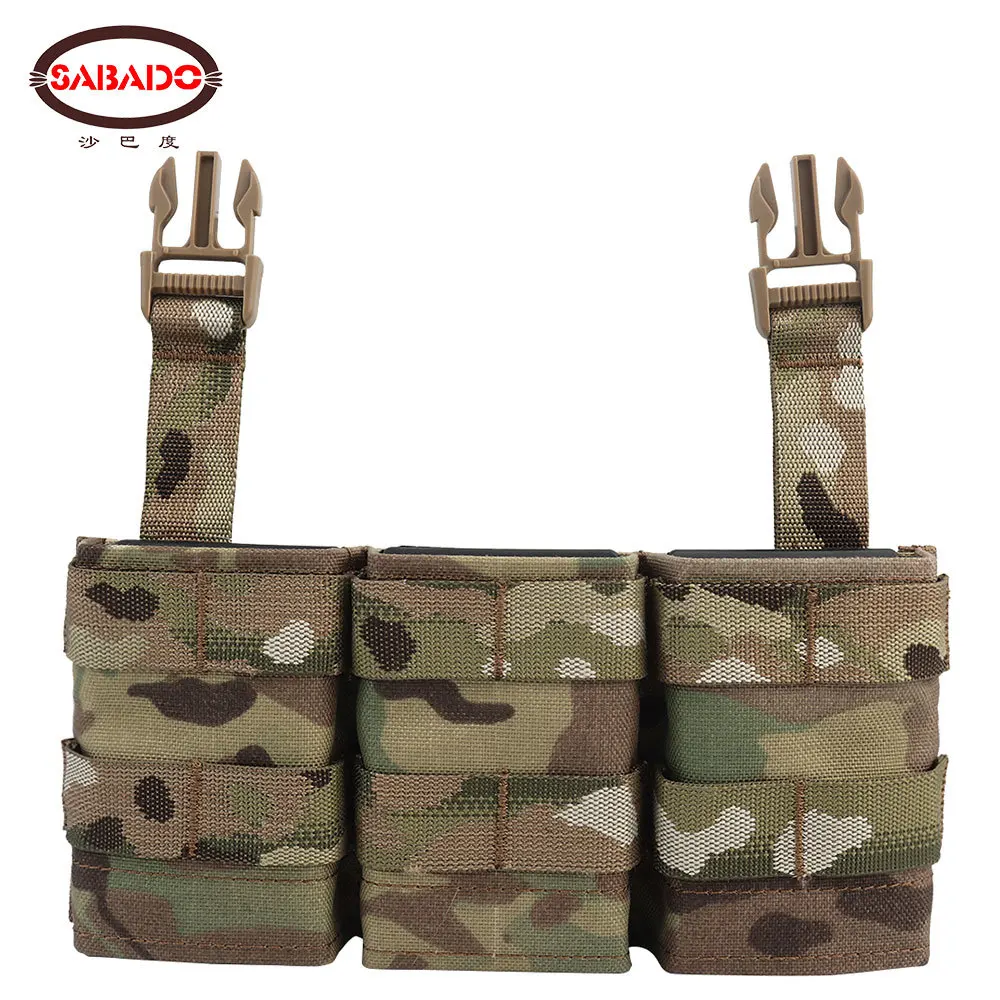

Tactical Vest Triple 5.56 Front Panel Midlength KYWI MOLLE Pouch Kydex Wedge Insert Hook Swift Buckle Clip M4 AR15 Paintball Mag