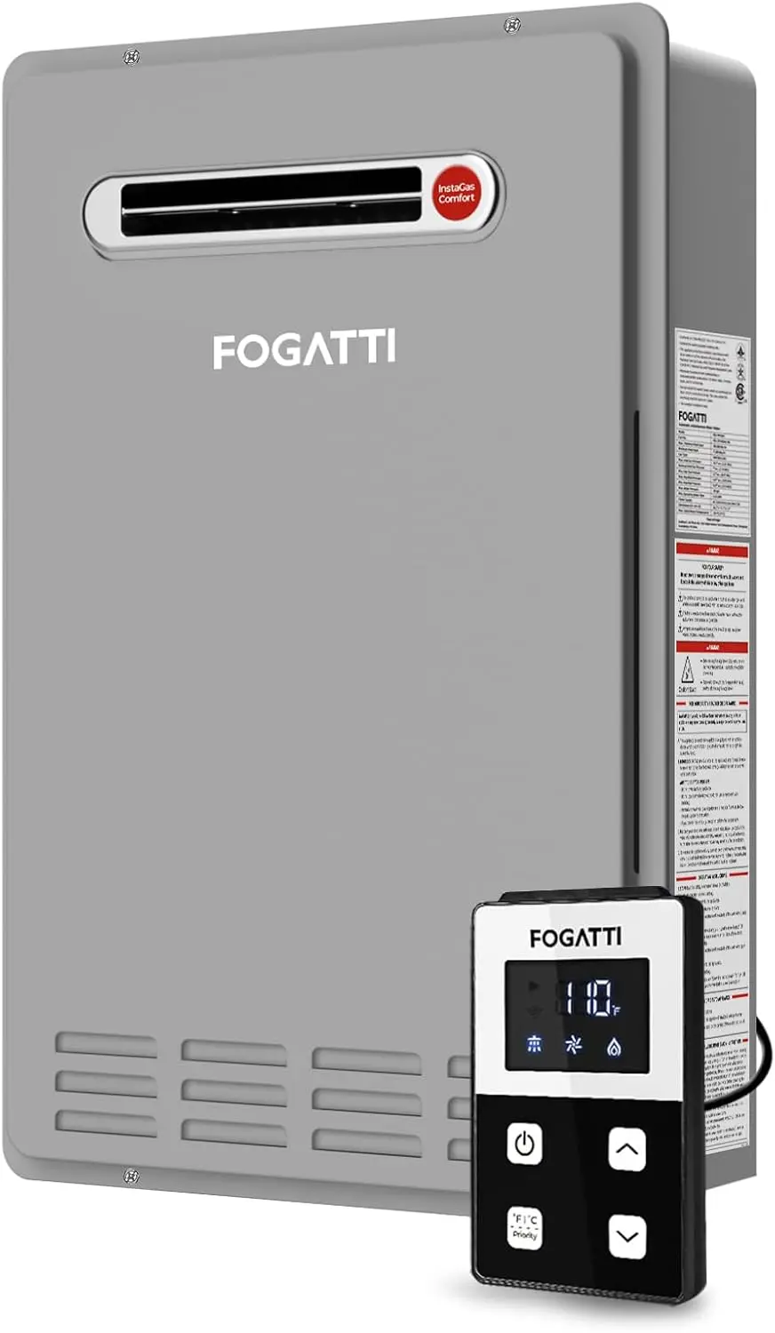 Propane Gas Tankless Water Heater Installation 8.1GPM 180,000BTU Gray Instant Hot Water Heater Instagas Comfort 180S Series