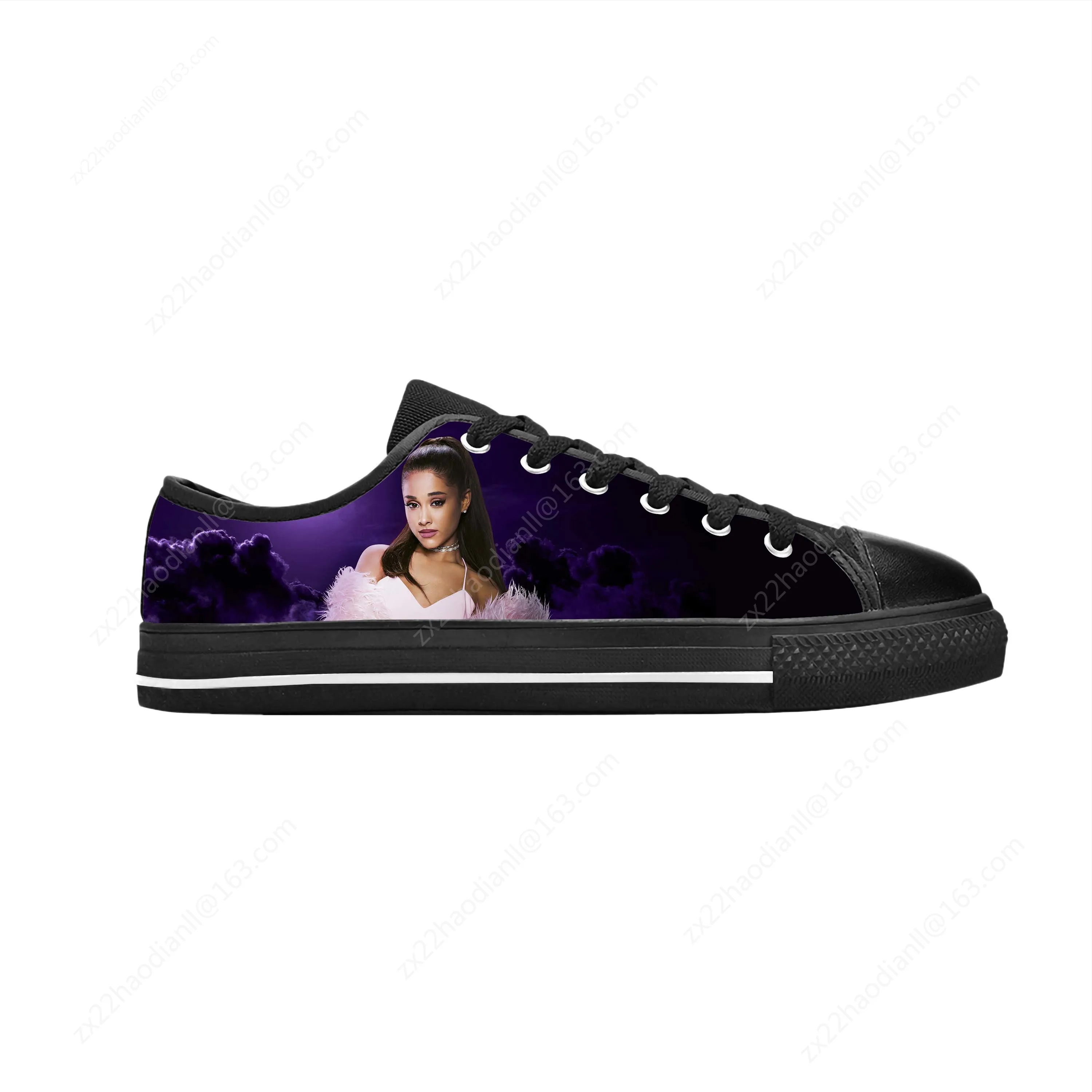 Pop Singer Music Ariana Cute Fashion Popular Rock Casual Cloth Shoes Low Top Comfortable Breathable 3D Print Men Women Sneakers