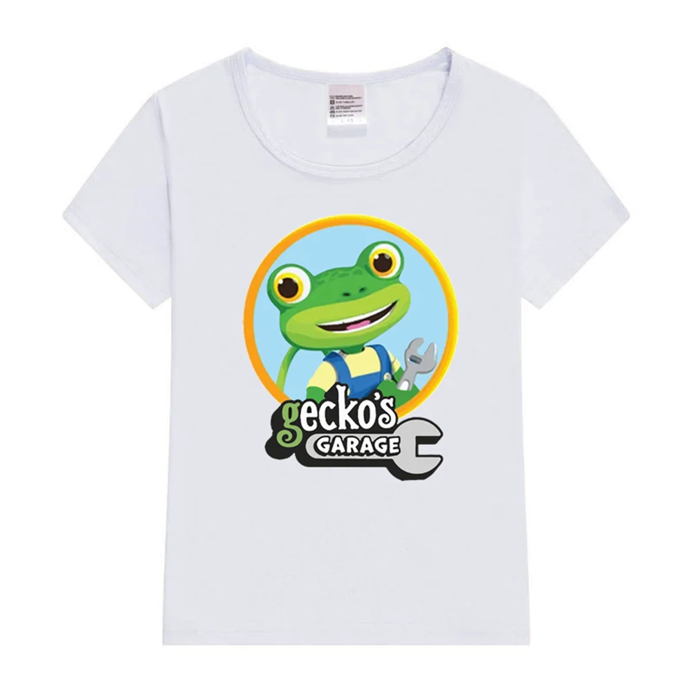 Summer Fashion Boys T-Shirt Funny Cartoon Gecko's Garage Print Children's Clothing Kids Tshirts Girls New Clothing Tops baby t shirts kids t shirts