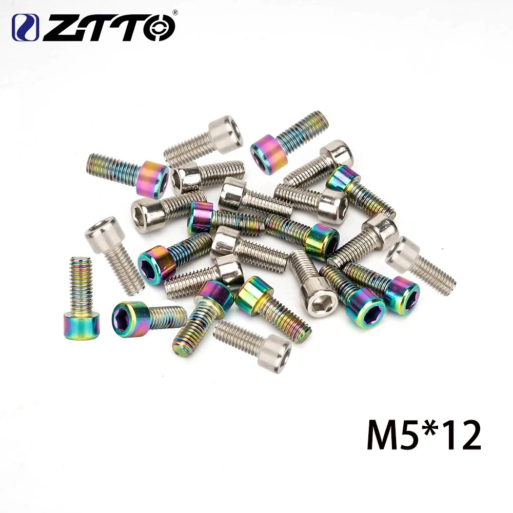 Bicycle bottle cage screws ZTTO 2pcs 10pcs MTB road bike water bottle cage headbolts hex socket screws M5*12mm cycling bottle holder screws cup head screws