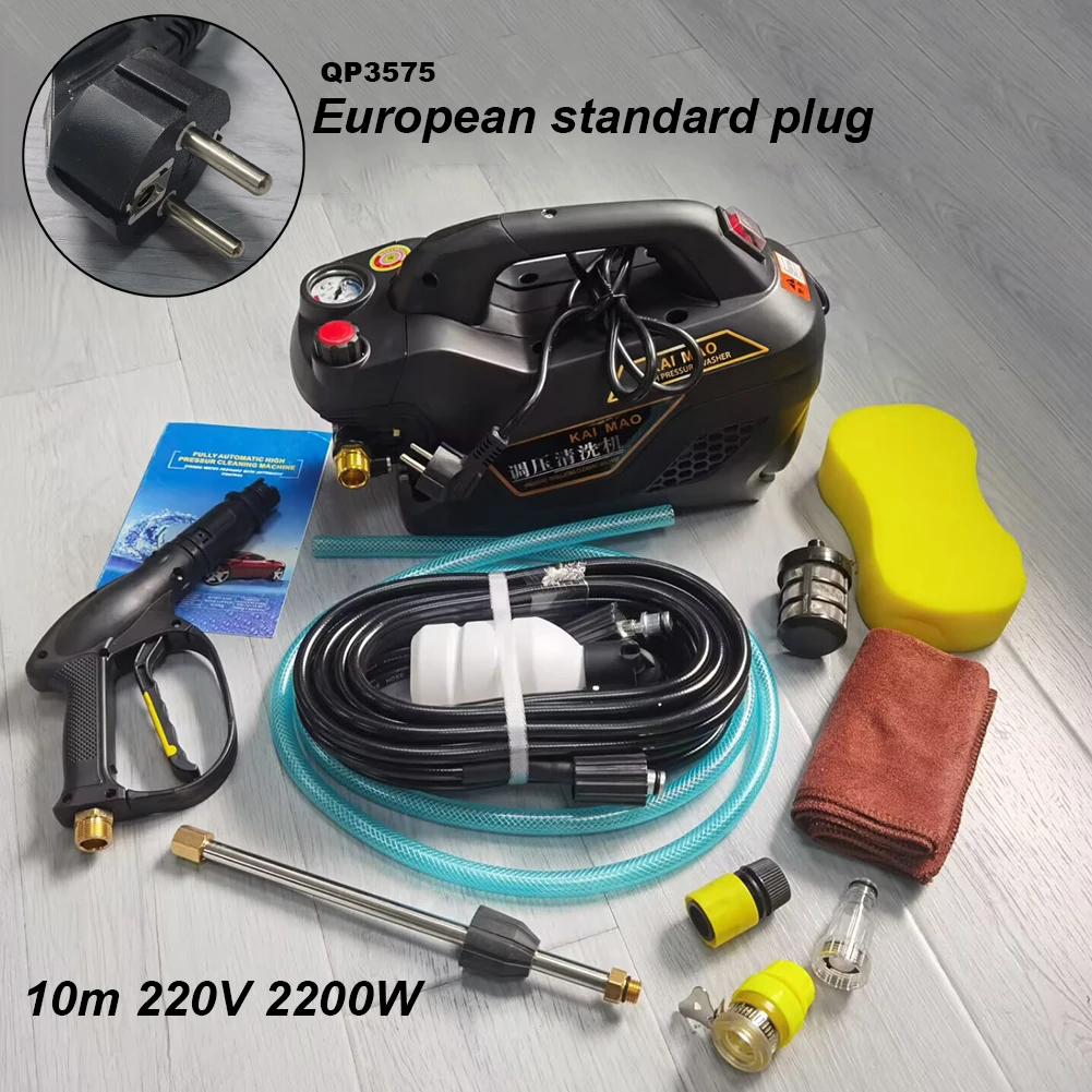 thumbnail image 1 of Bomba de agua para lavadora de automóviles de 220 V, de alta presión, enchufable, portátil, de alta potencia, máquina de limpieza automática con pistola de agua, 1 of 5