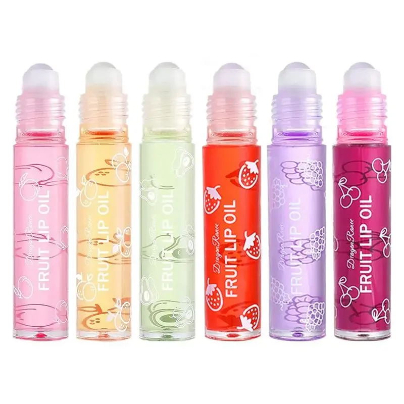 Lip Makeup Lip Balm Lip Gloss Lip Oil Lip Gloss Fresh Fruit Roll-on Lip Balm Lips Makeup Primer Moisturizing Clear Transparent Oil Long Lasting Hydrating