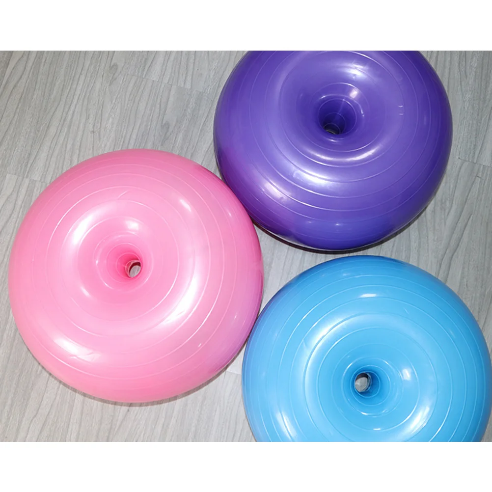 Yoga Auxiliary Ball Donuts Shaped Fitness Ball Explosion-proof Exercise Balance for Home Inside with Air Pump (Light B