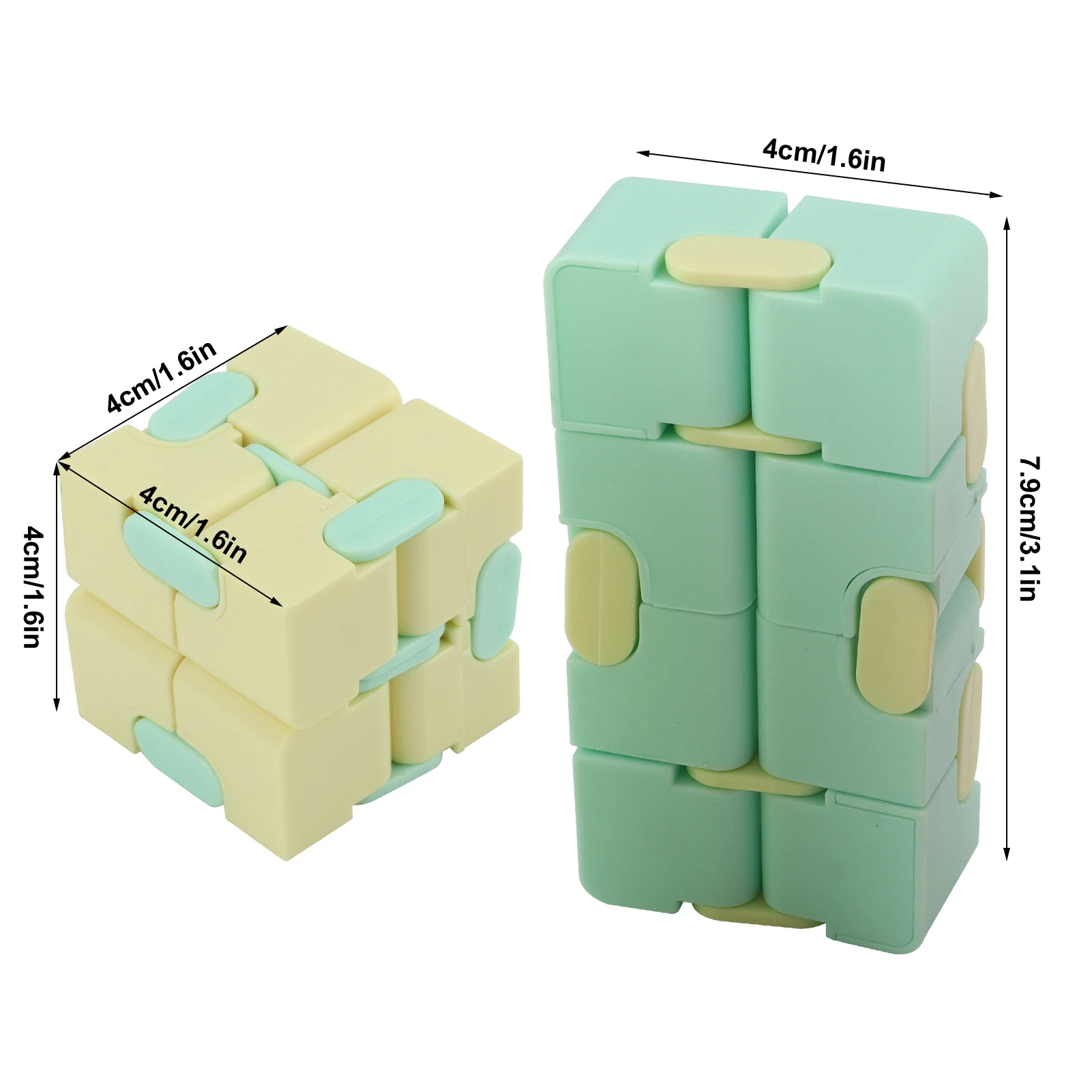3PCS Plastic Infinite Cube Matte Decompression  for Adults Children  Household Playing Cube Puzzle  Children Gaming