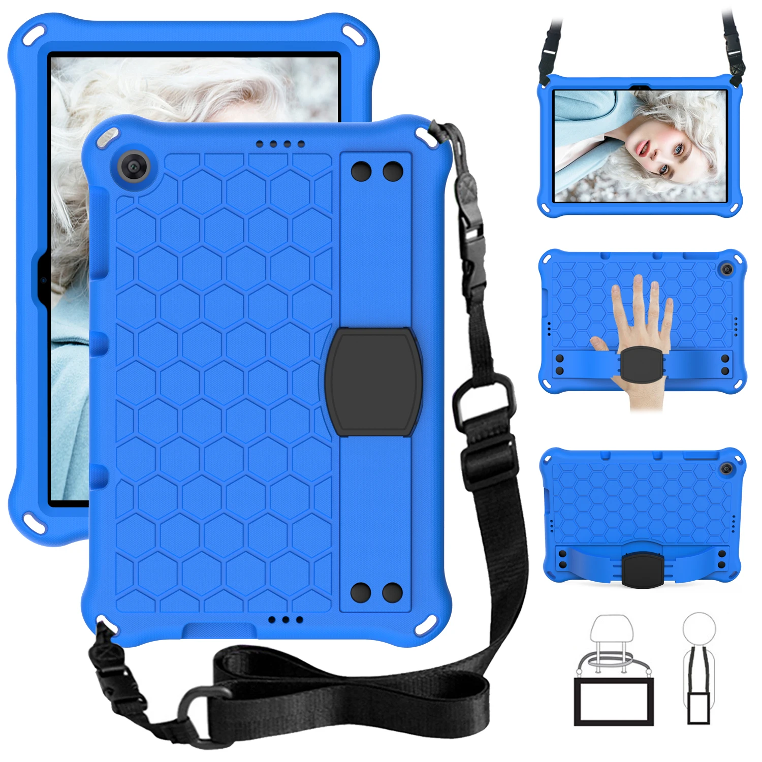 Durable Multifunction Tablet Armor Case with Kids Stand and Strap