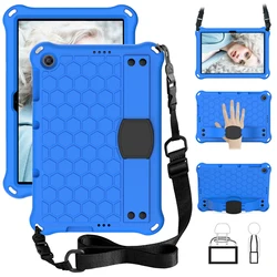 Durable Multifunction Tablet Armor Case with Kids Stand and Strap for Honor Pad X8 10.1inc (Blue black)