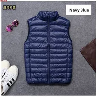 Ultra-Light down Vest Men's Spring Autumn Winter Faion Ci Sle Youth Casual Wear Stand Fit Non-Iron Treaent