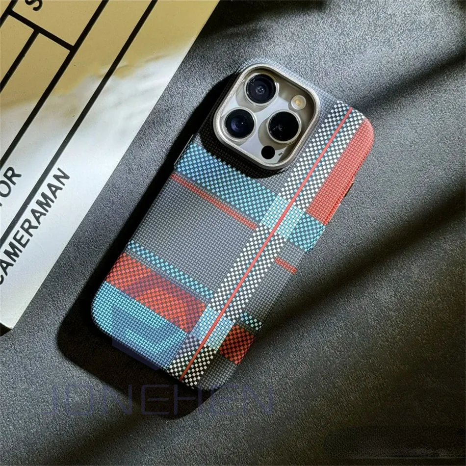 Magnetic Cloud Patterned Luxury Matte Carbon Hard Cover with Metal Lens