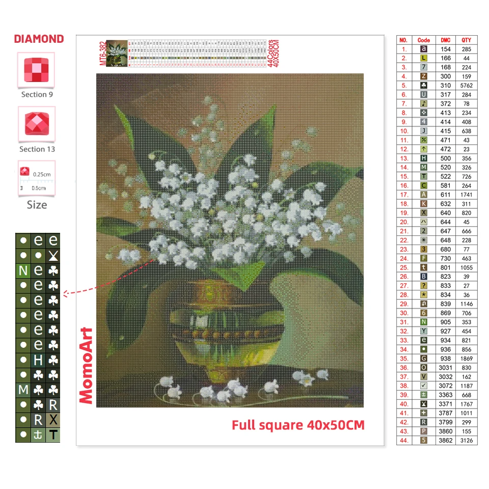Diamond Painting 5D Diamond Mosaic Lily Of The Valley Flower Picture Rhinestones Full Square Beads Embroidery Home Decor