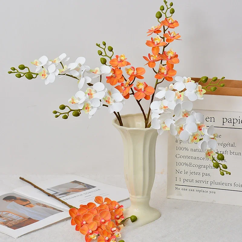 Ramo Di Orchidea Finta 64cm – Fiore Di Fresia Artificiale Per Matrimoni, Foto E Decorazioni (Bianco)