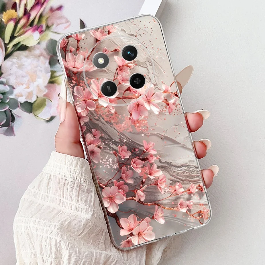 Colorful Painted Clear Silicone Case for Honor Smartphone - Soft Protective Cover