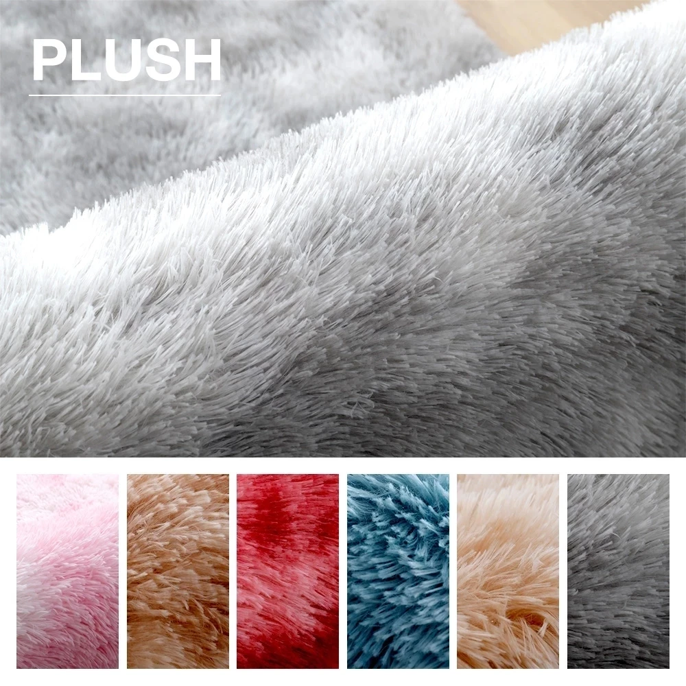 Plush Carpet Living Room Decoration Fluffy Rug Thick Bedroom Carpets Anti-slip Floor Soft Lounge Rugs Solid Large Carpets Floor