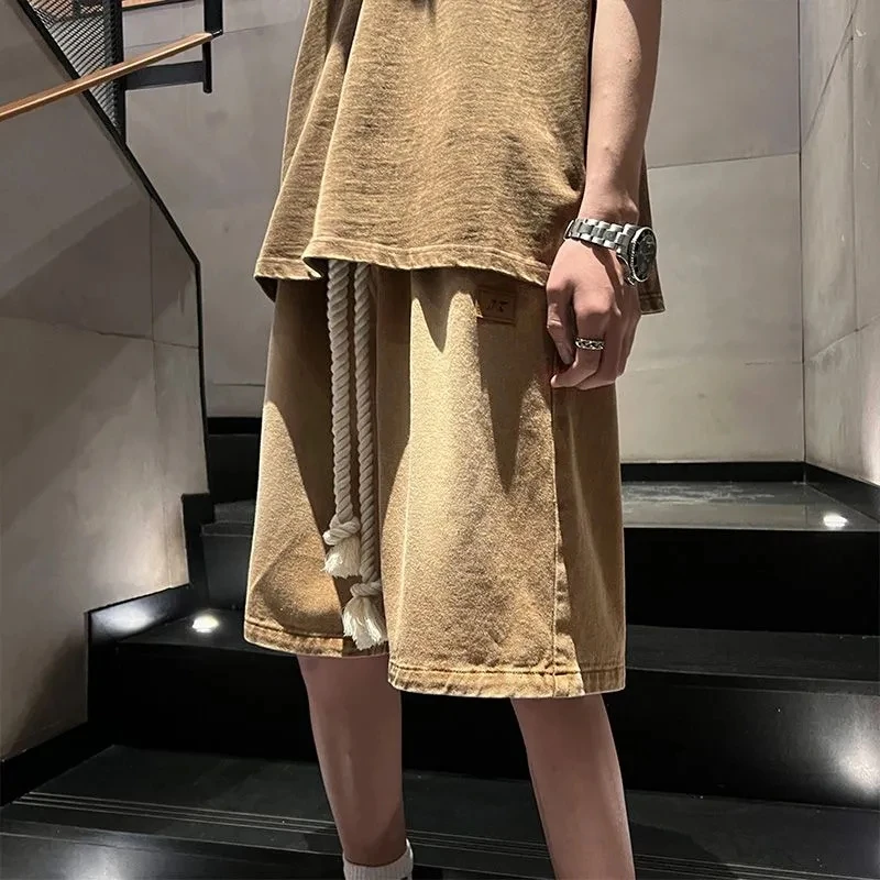 2024 Summer Denim Shorts Fashion Men's Outdoor Travel High Quality Leisure Sports Youth Thin Loose Comfortable Straight Short