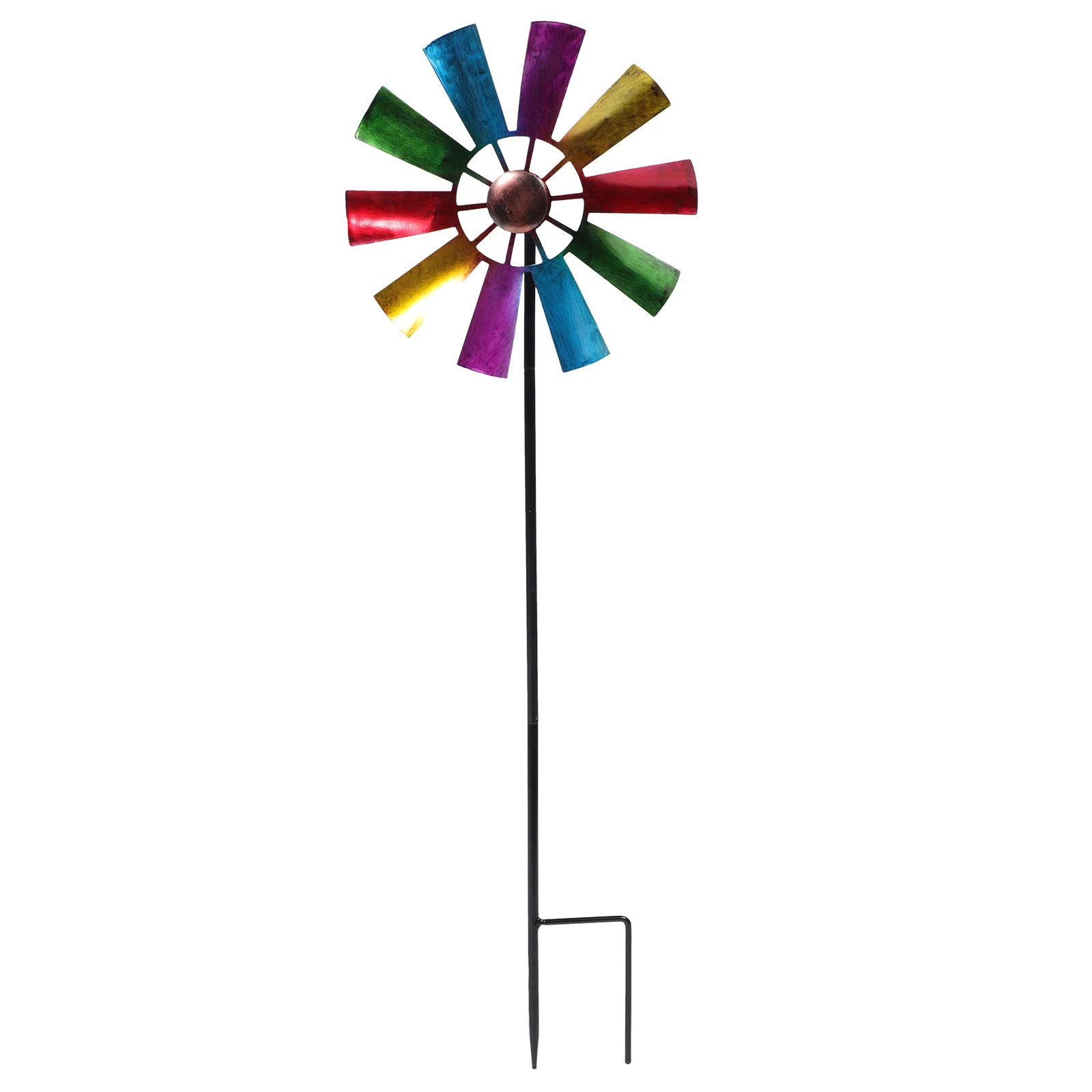 

Iron Art Windmill Garden Ground Inserted Pinwheel Outdoor Rotatory Windmill Pinwheels Sculpture Stakes Wheel Statue Garden Decor