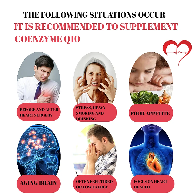Coenzyme Q10 Capsules 500mg for Circulation Stress Health coq10 capsules