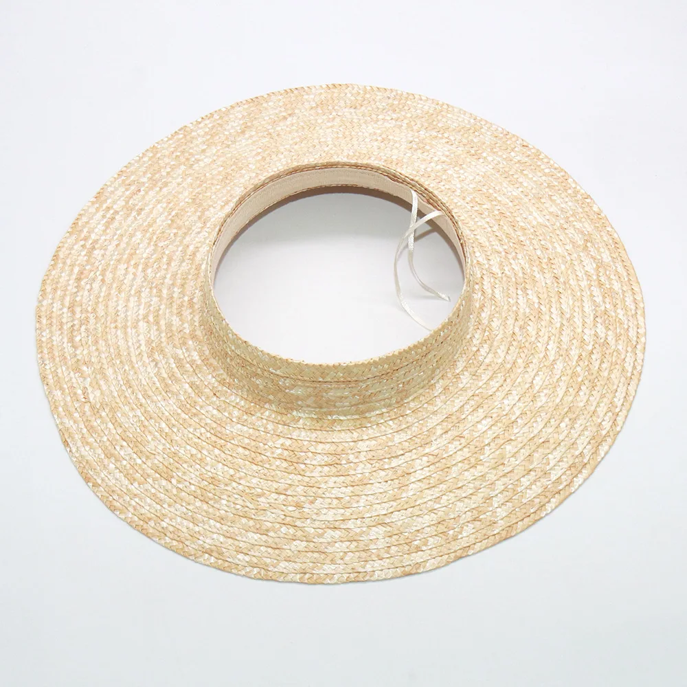 Summer Empty Top Round Sun Hats For Women Elegant Wide Large Brim Beach Straw Hat Casual Panama Caps Uv Protection Cap Sombrero 5