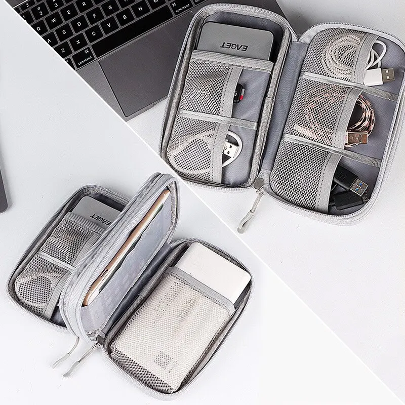 Portable Travel Digital Product Storage Bag Organizer Multi-layer Headset Cable Bag Charging Treasure USB Data Cable Bag