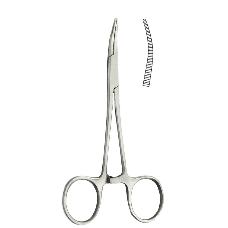 1pc Stainless Steel Hemostatic Forceps Surgical Forceps Tool Hemostat Locking Clamps Fishing Pliers Curved Tip surgical forceps