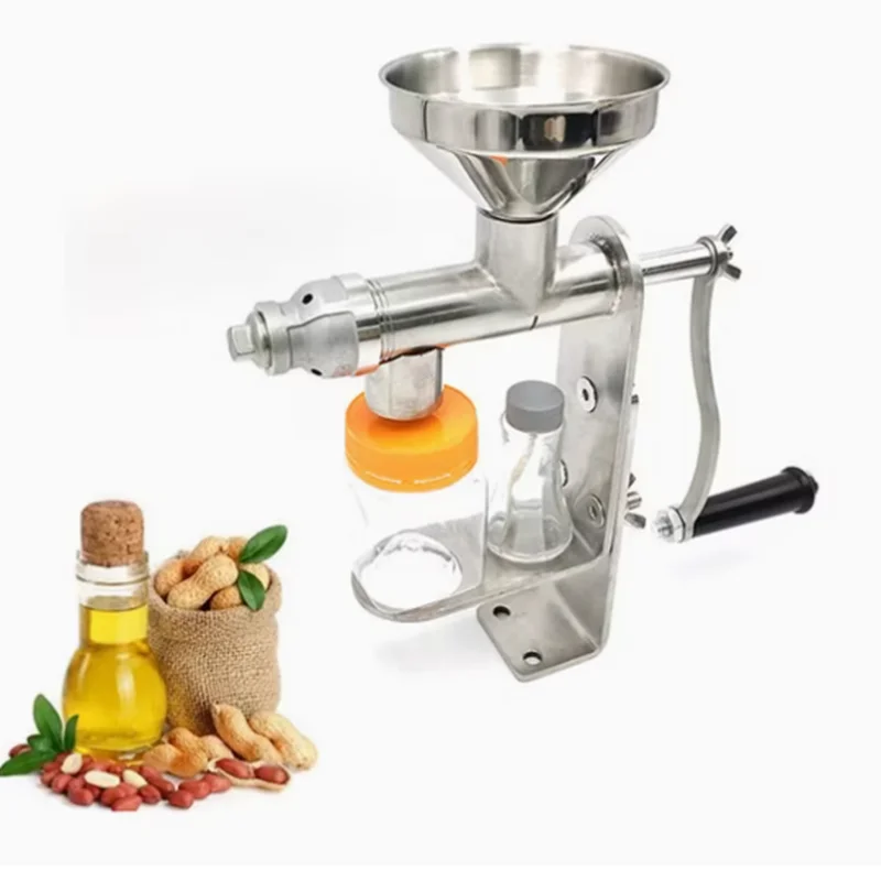 SS-01 household manual oil press portable hand cranked stainless steel oil press peanut walnut small oil press 2